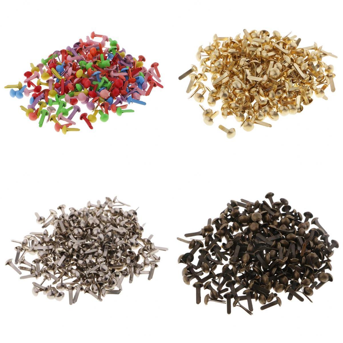800pcs Mini Decorative Round Head Split Pins Metal Brads Paper Fasteners for Scrapbooking Paper Craft Office Stationery