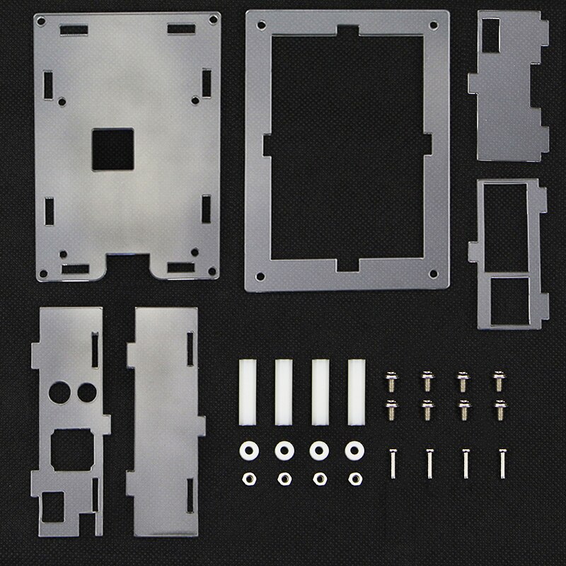 Raspberry pi 3 caso acrílico transparente escudo para 3.5 polegada hdmi tela de toque display para raspberry pi 3 modelo b 3b mais gabinete