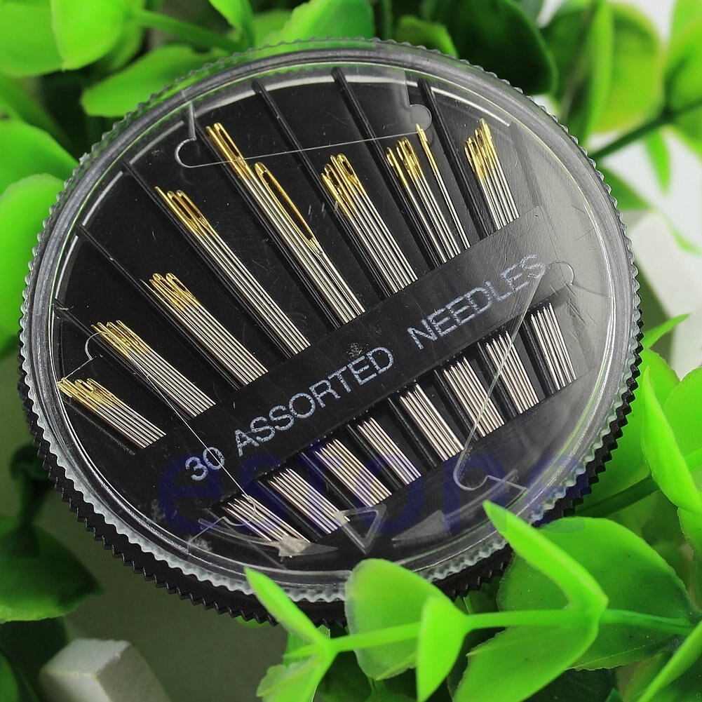 30PCS Assorted Hand Sewing Needles Embroidery Mending Craft Quilt Sew Case Leather Hand Sewing Needles