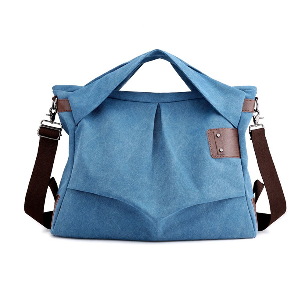 Canvas Hand Bags For Women Bolso Mujer Reusable Shopping Bags Women Bag Over Shoulder-Bag Large-Capacity Ladies Tote Bags: Blue