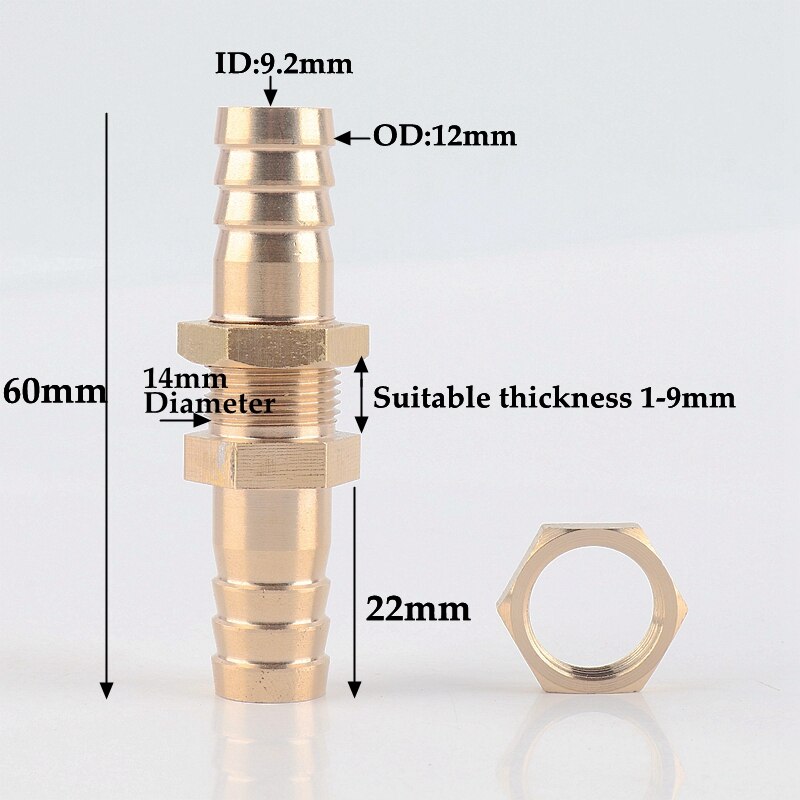 1 ~ 10 st 6-25mm koppar raka kopplingar sexkantsmutter bevattningssystem akvarium adapter vattentank slang skarv luftpump rörkoppling: 1pc / 12mm