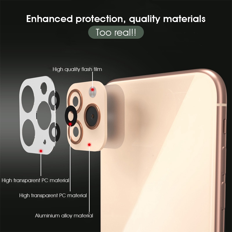 Para iPhone X XS Max XR XS Seconds cambio para iPhone 11 Pro Max pegatina de lente de cámara Protector de pantalla cambio para iPhone 11