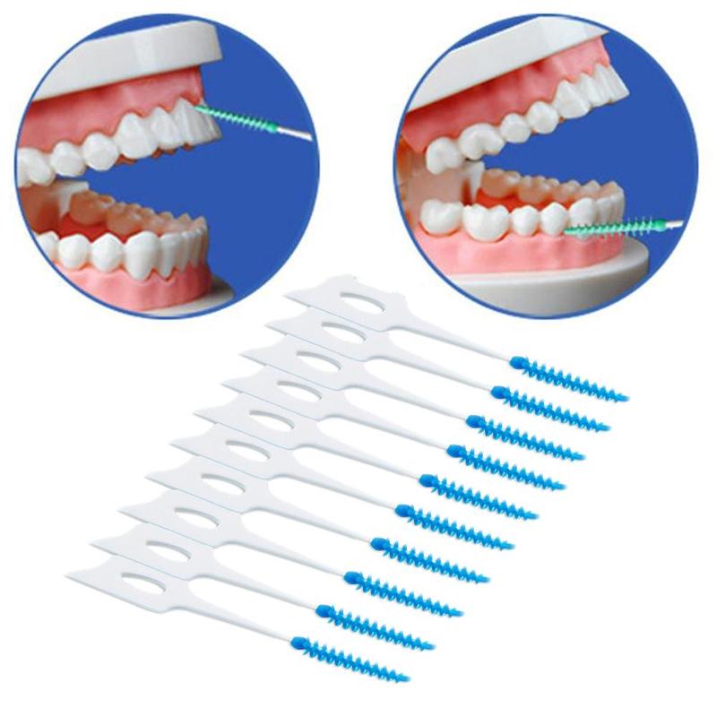 20pcs Dental Floss Interdental Brush Teeth Dental Flosser Toothpick Soft Silicone Floss Pick Oral Hygiene Tooth Care Cleaning