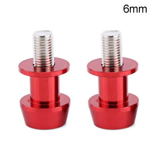 1Pair Aluminum Motorcycle Swingarm Spools Stand Screws Slider for Honda Kawasaki: 6mm Red