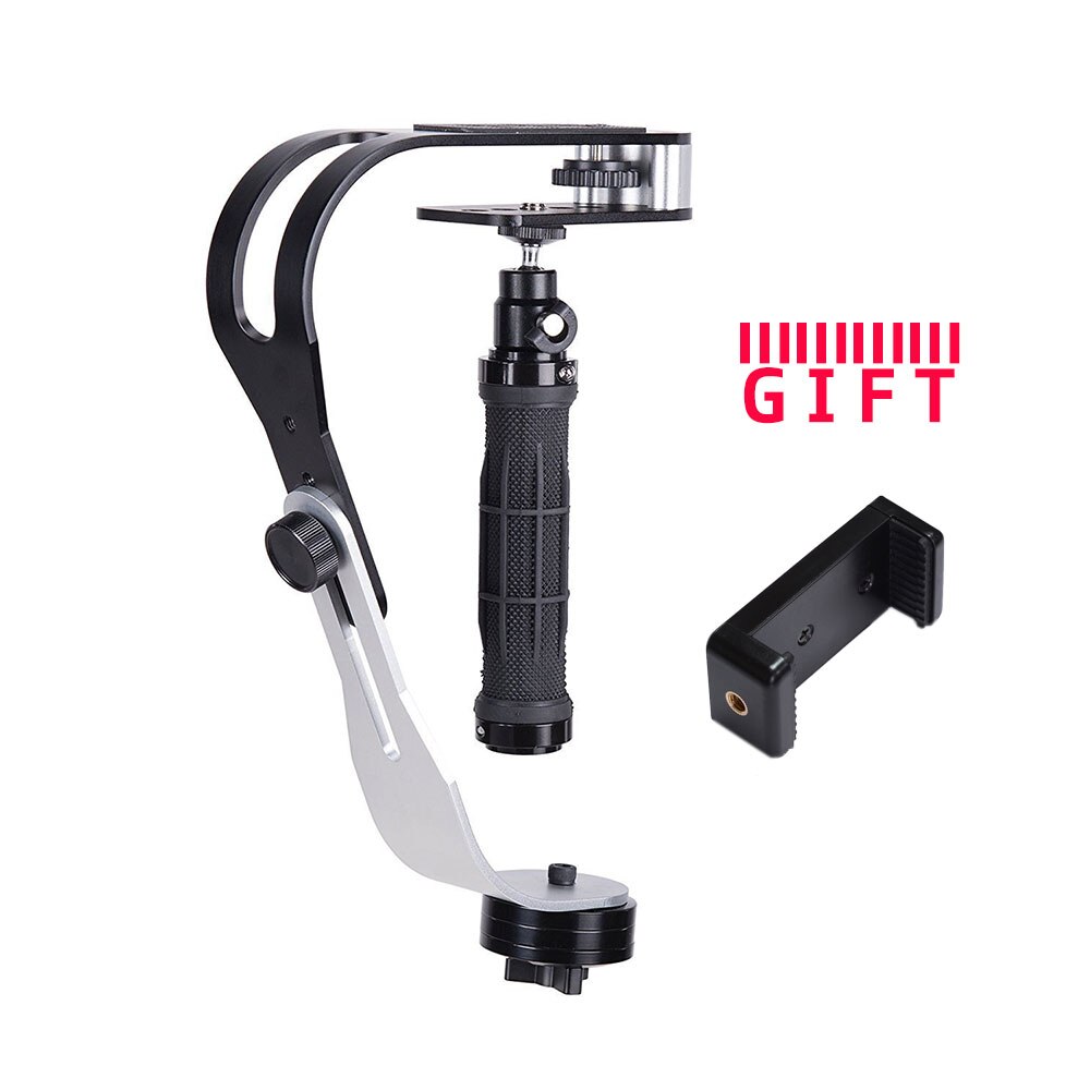 Mini estabilizador de mano para cámara Digital, videocámara HDSLR DSLR, DV, teléfono móvil: Negro