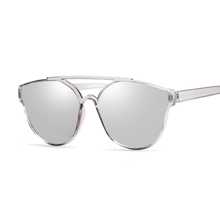 Vintage sliver cat eye solbriller kvinder mærke spejl cateye solbriller til kvindelige nuancer  uv400: Sølv