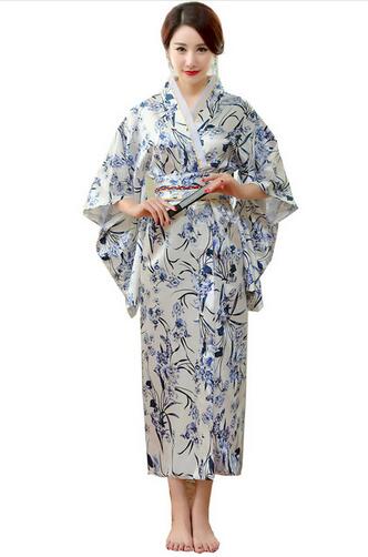 Kimono en soie et rayonne Yukata pour femmes, tenue de soirée Vintage avec fleurs Obi, Costume Cosplay, taille unique: 11