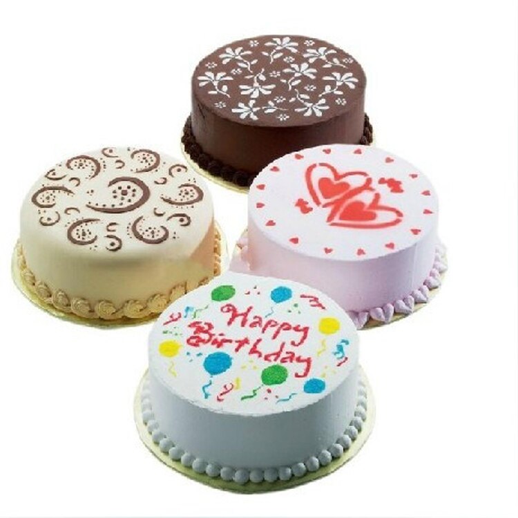 Salg! 4 stk/lot rund fondant sukker håndverkskake dekorere bursdagsblomst hjerteformer gratulerer med dagen kaker dekorformer
