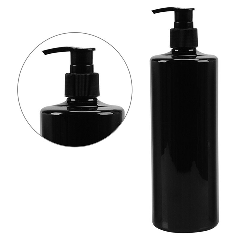4 Stuks 500Ml Eenvoudige Zeep Fles Badkamer Douchegel Hervulbare Flessen Zwarte Platte Schouder Drukken Lotion Fles