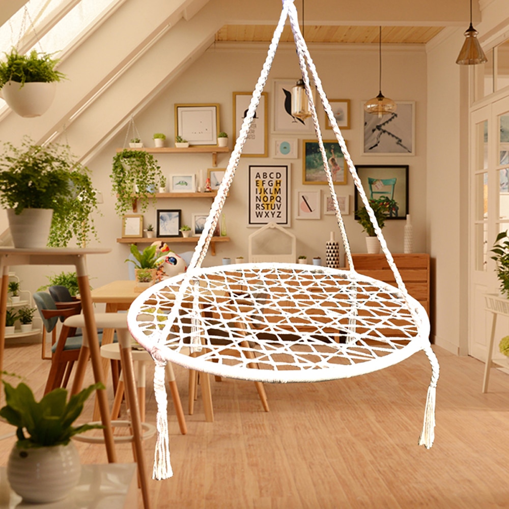 Round Hammock Swing Hanging Chair Outdoor Indoor Furniture For Garden Dormitory Children Adult Comfortable Chair Hammock Bed