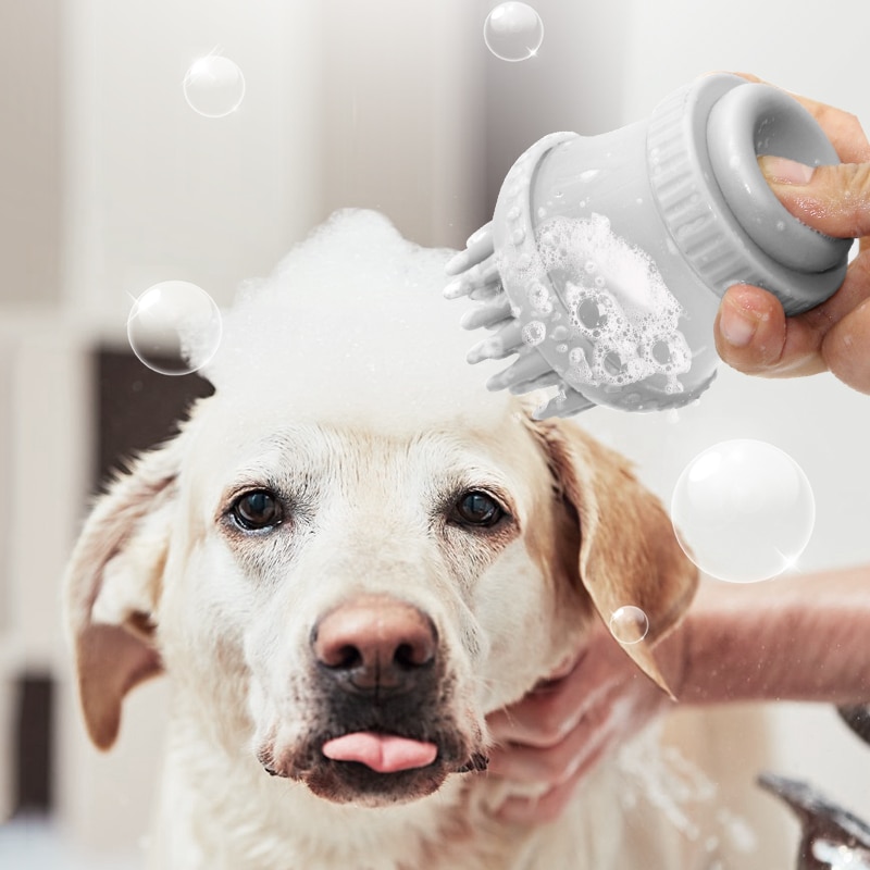 konkurrenter deres Delvis Kæledyr hund bad børste kam silikone spa shampoo massage børste bruser  hårfjerning kam hunde og katte rengøring skønhedsværktøjer – Grandado