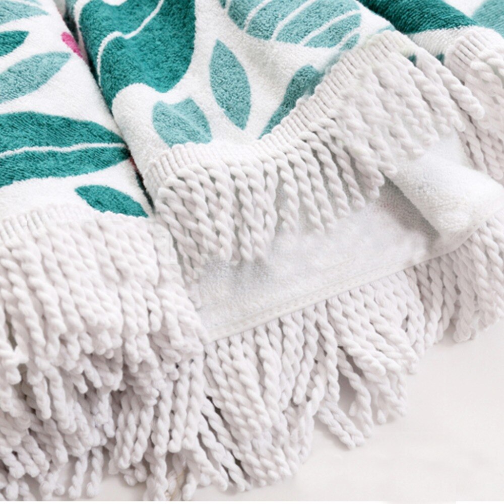 Badehåndklæde badehåndklæde kvast indretning rund bomuld badehåndklæde blomsterprintet strandbruser 1 stk