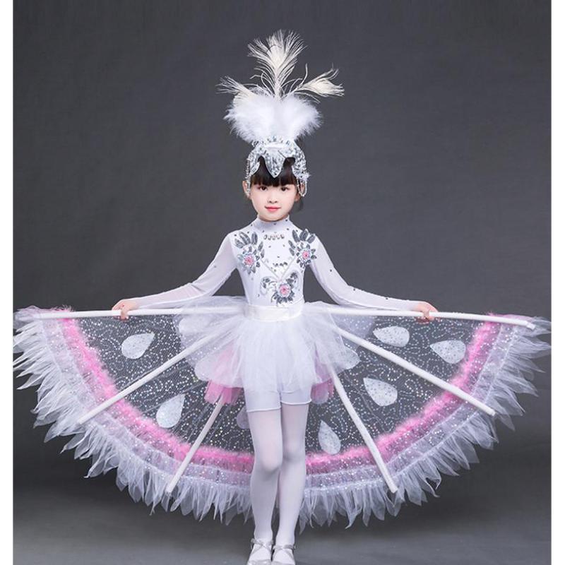 Children's Day Dance Costumes Kindergarten National Dancing Uniform Carnival Girls Peacock Stage Performance Clothing