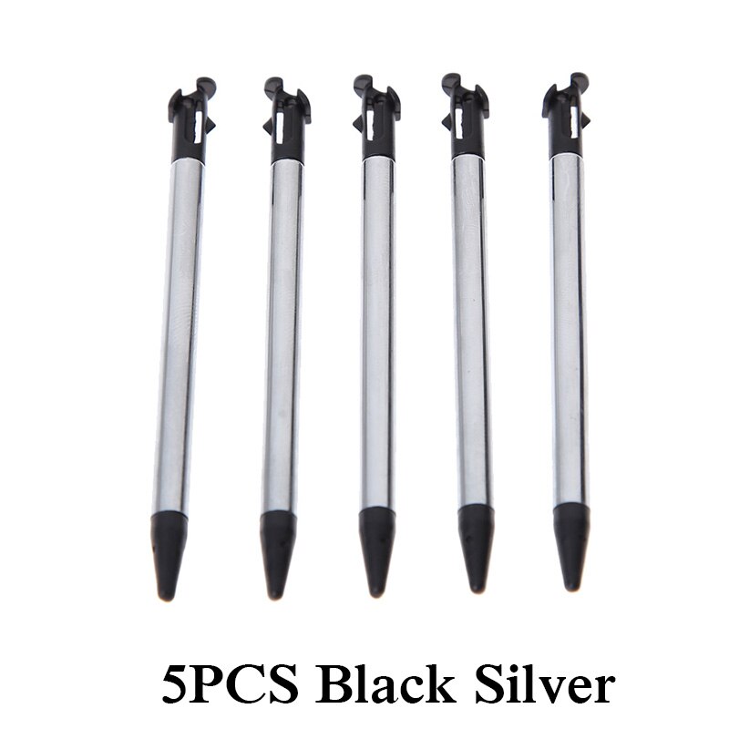 2-12PCS Plastic/Metal Touch Screen Stylus Pen Video Games Control Touch Pen for Nintendo 3DS N3DS XL LL Game Accessories: 5PCS Black Silver