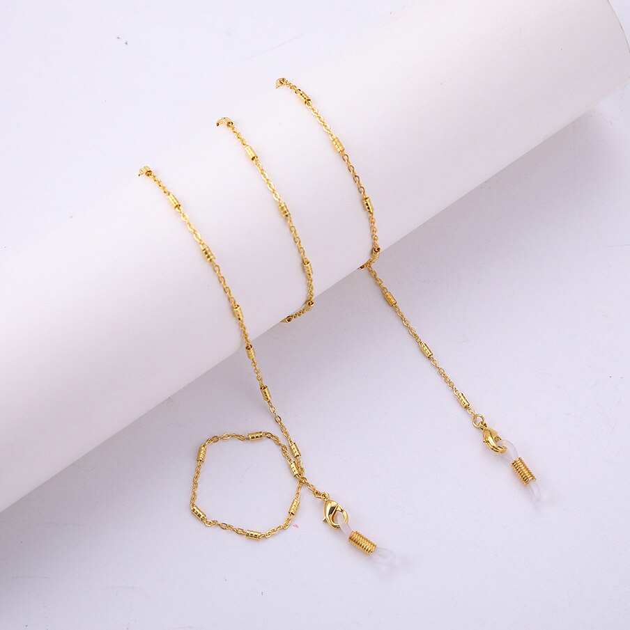 DECKE Metal Glasses Chain Fo Women Gold And Silve Eyeglasses Holder 2 Pcs Pack Womens Eyeglass Chain Eyewear Retainer Eyeglasses Holder Around Neck%2f