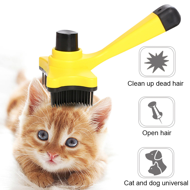 Cepillo de plástico para quitar la cutícula del perro, cepillo de champú duradero para mascotas, peine para pelo de mascota, piel de cardado, ducha para cachorro y gato