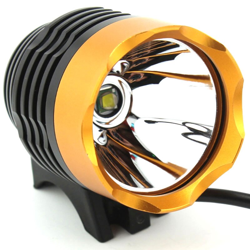 Faro LED para bicicleta T6 con puerto USB, resistente al agua, 5 colores opcionales: Gold