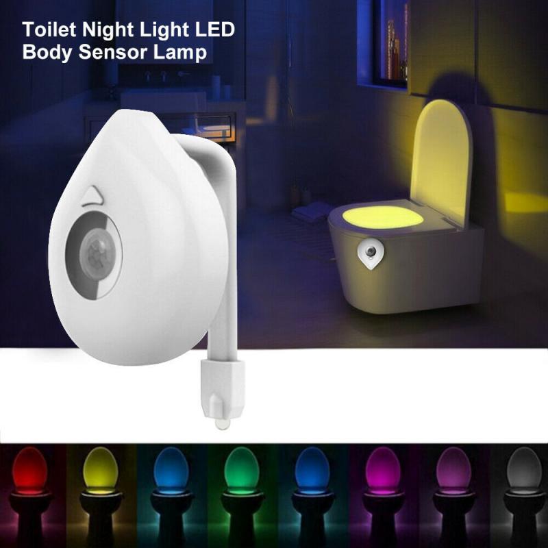 Wc Nachtlampje Motion Sensor Wc Led Nachtlampje Waterdichte 8 Kleuren Backlight Toiletpot Lamp Wc Licht
