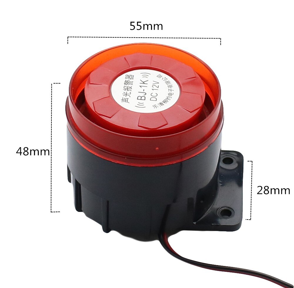 Alarma antirrobo de alto decibel, luz estroboscópica, BJ-1K, 12V / 24V / 220V