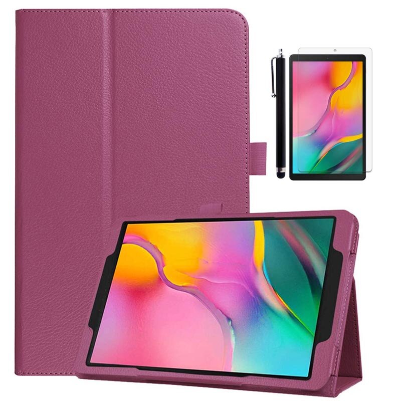 For Samsung Galaxy Tab A 10.1 Case PU Leather Magnetic Flip Cover For Samsung Galaxy Tab A 10.1'' SM-T510 / SM-T515 Tablet: Purple.3in1