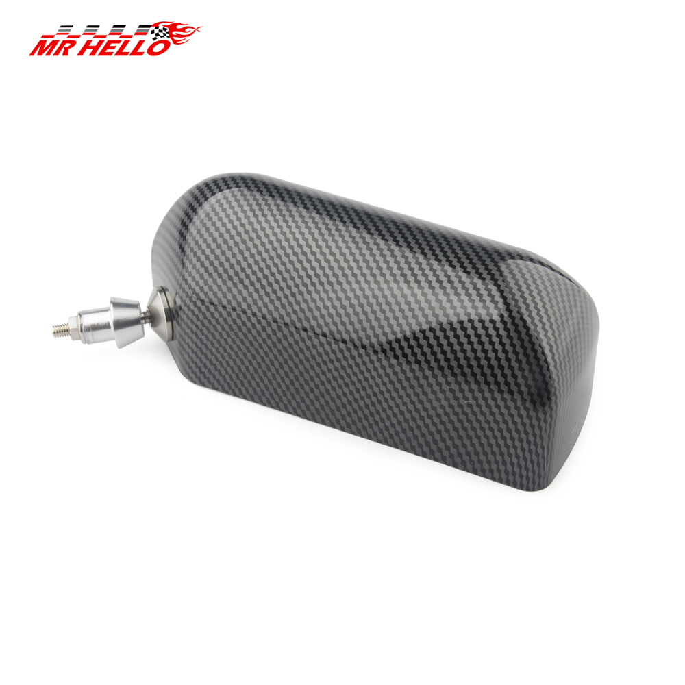 Rétroviseur de voiture rétro en grain de carbone, 2 pièces, Style artisanal carré F1, avec support métallique en Surface, miroir bleu