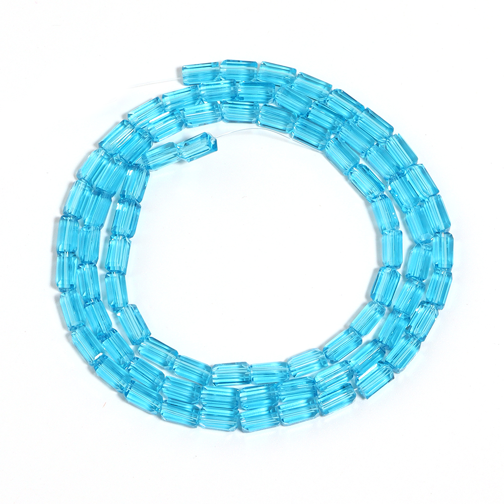 1 hebra de cuentas de cristal rectangulares, cuentas sueltas coloridas para fabricación de joyería, pulseras DIY, accesorios para collares hechos a mano