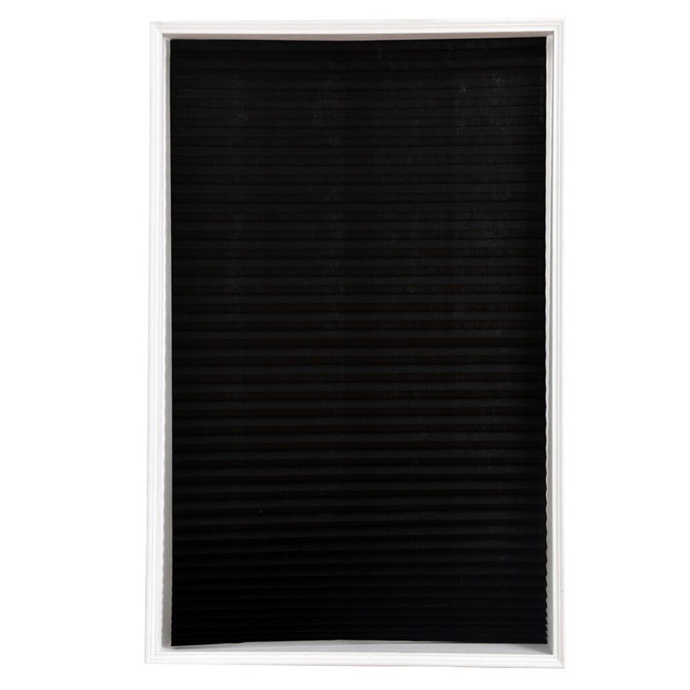 1PC Cheap Adhesive Window Pleated Zebra Blinds And Shades Blind Roller Blackout Curtain For Bedroom Living Room Balcony: Black / 150x60cm