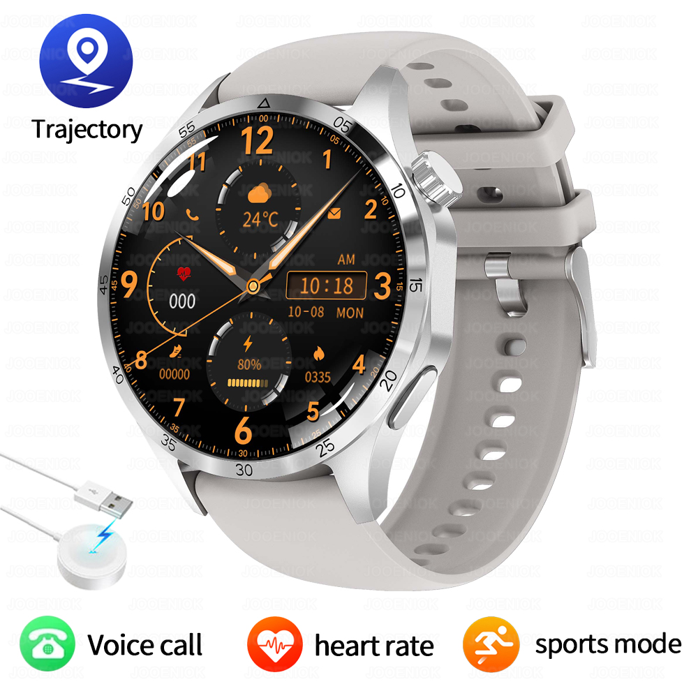 Dla HUAWEI GT4 sprytny zegarek mężczyźni 1,43-calowy ekran HD Tętno zdatność tor Bluetooth połączenie IP68 Wodoodporny sportowy smartwatch męnarty: biały