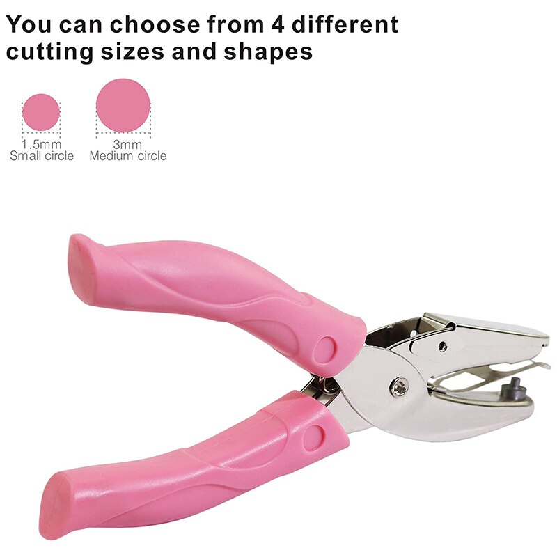 2 Grote Ronde Gaten + Medium Ronde Gaten Metalen Enkele Hand Perforator Hand-Held Punch Machine Handleiding Enkele gat