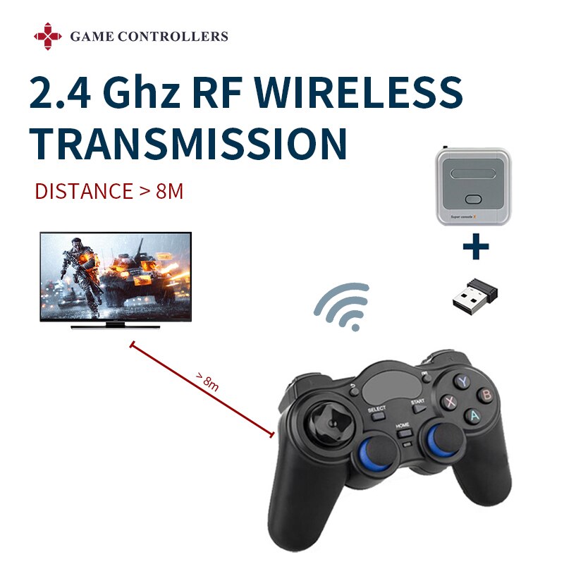 2.4G Wireless Game Gamepad Joystick Gamepad with USB Receiver for PS3 /PC/Android Smartphone/Super Console X