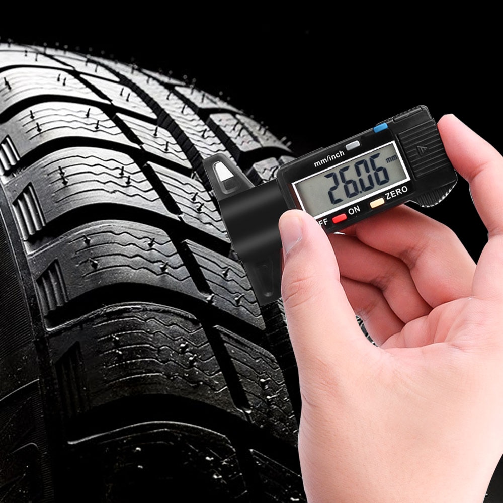 0-25mm Digital Thread Measurer Tester High Accuracy Tire Tread Depth Gauge Meter LCD Display Car Brake Shoe Pad Wear Gauge