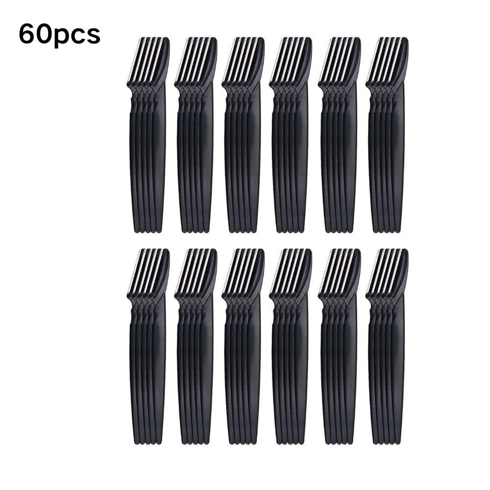 Ensemble de tondeuse à sourcils pour femmes, en acier inoxydable, épilateur Facial, Kit d'outils de beauté Portable avec bouchons de sécurité, couteau à sourcils: Brossé En Laiton