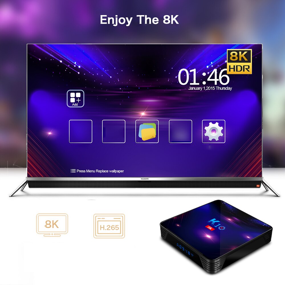 Snelle Levering! K10 Smart Android9.0 Tv Box Amlogic S905 X3 8K Media Player 4Gb 32/64/128Gb tv Box 2.4G/5G Wifi BT4.1 Set Top Box