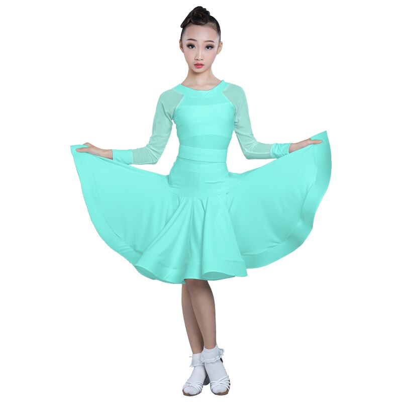 Latin Dance Costume Children's Practice Girls Costumes Children's Lace Competition Dress Dance Skirt Winter