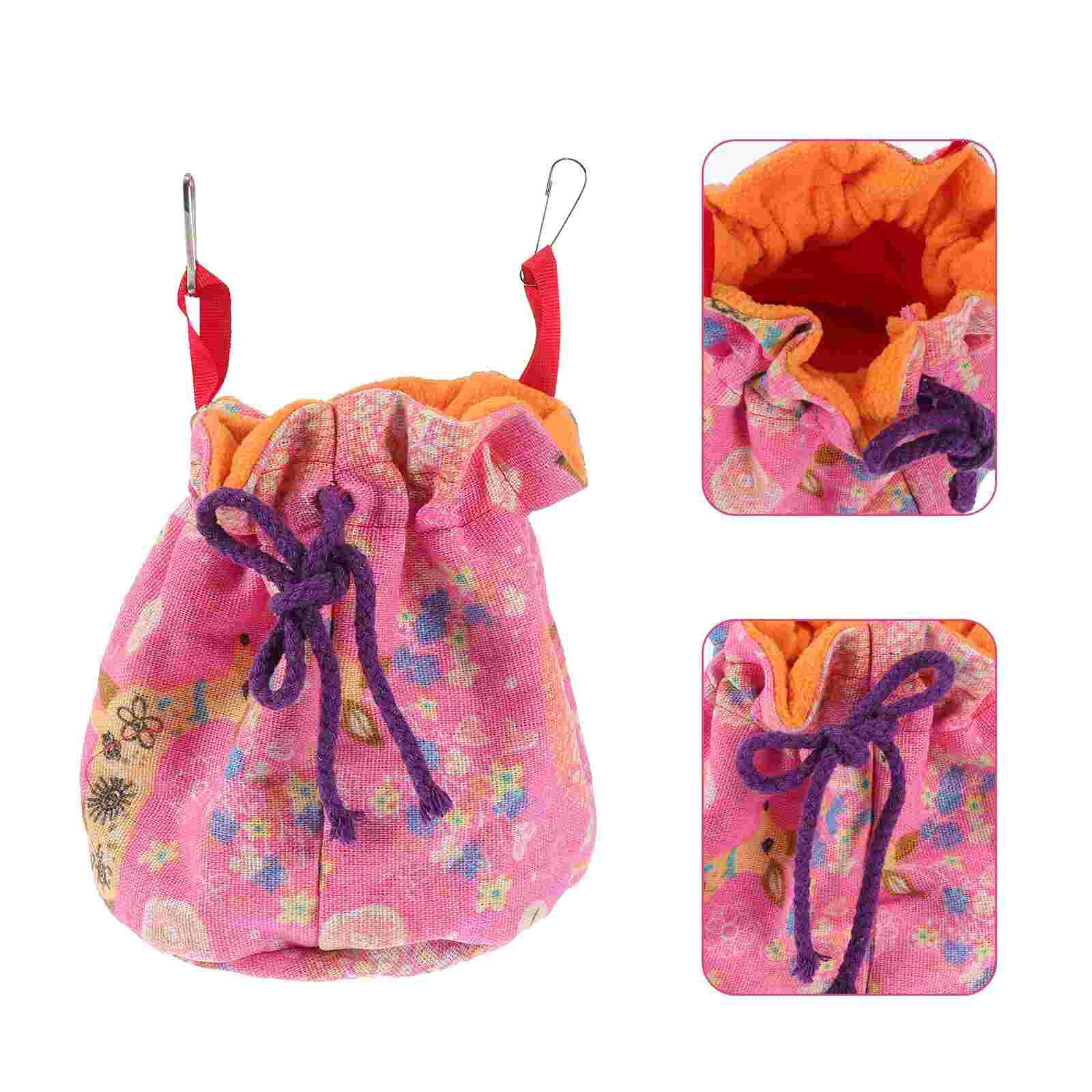 1PC Papagei Schlafsack Vogel KäFeige Winter Fussel Papagei Hängematte Papagei Schlafsack: Rosa