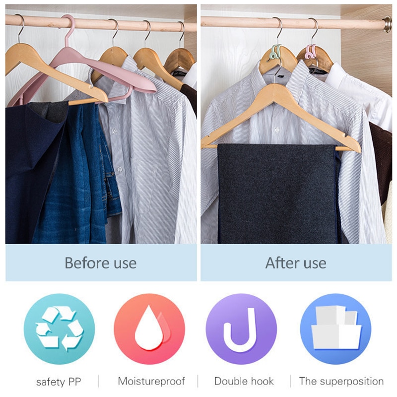 DIY Mini Clothes Hanger 5/15Pc Antislip Clothes Hanger Plastic Home Easy Hook Closet Organizer Storage Rack Holder Hook