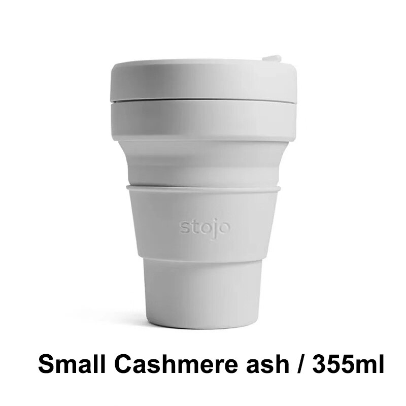 STOJO TASSE Klapp Silikon Tragbare Silikon kaffee tasse multi-funktion folding silica tasse Büro reise Wesentliche: smallcashmere ash355