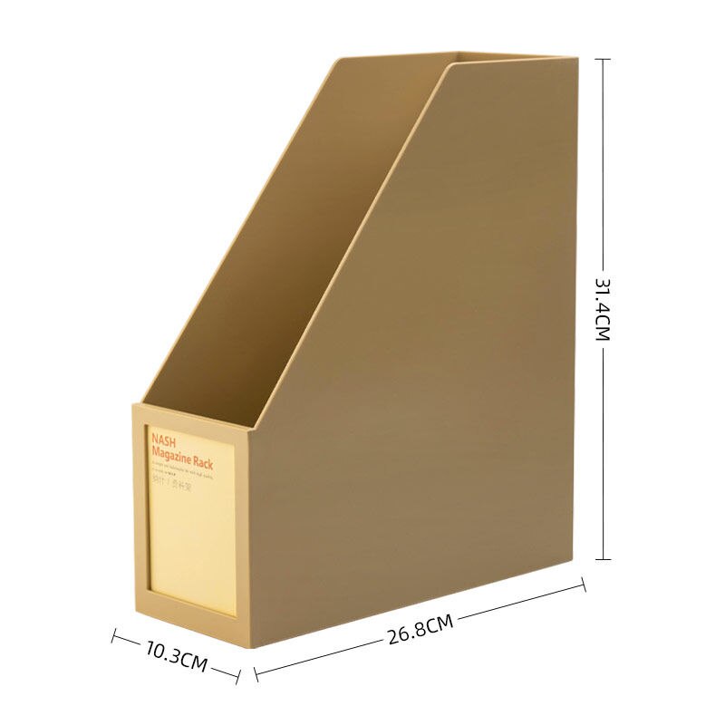 Multi-Functional Office Supplies File Racks Plastic Desktop Organiser Desk Storage Products Accessories for Home Office: big-Khaki