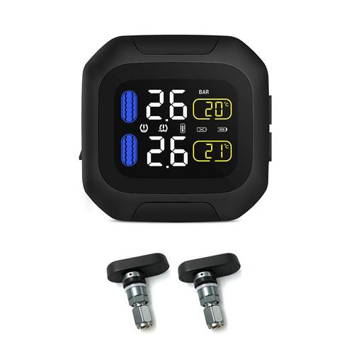 Tpms Motorcycle Wireless TPMS Tire Pressure Monitoring System Motor Tyre Auto Alarm 2 External Sensor Moto Tools: M3WI internal Black