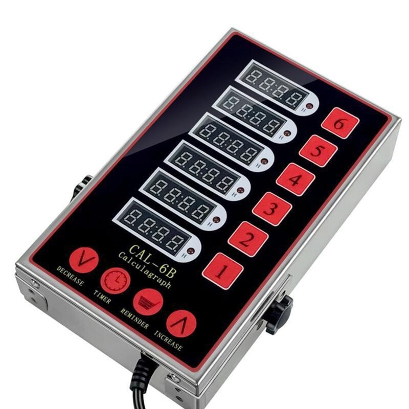 6 kanäle Küche Timer Kommerziellen Kochen Timer, Restaurant Timer mit Lauter Alarm Kochen Erinnerung, Edelstahl für