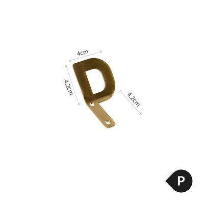Gancho con letras para colgar en la pared, perchero dorado con alfabeto de latón, accesorios para el hogar: Beige