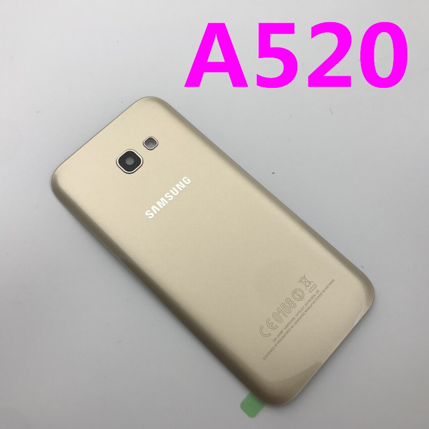 Samsung Galaxy A3 A5 A7 A320 A520 A720 A320 A520 A720 Battery Back Glass Cover Door Housing Battery Cover: A520 gold