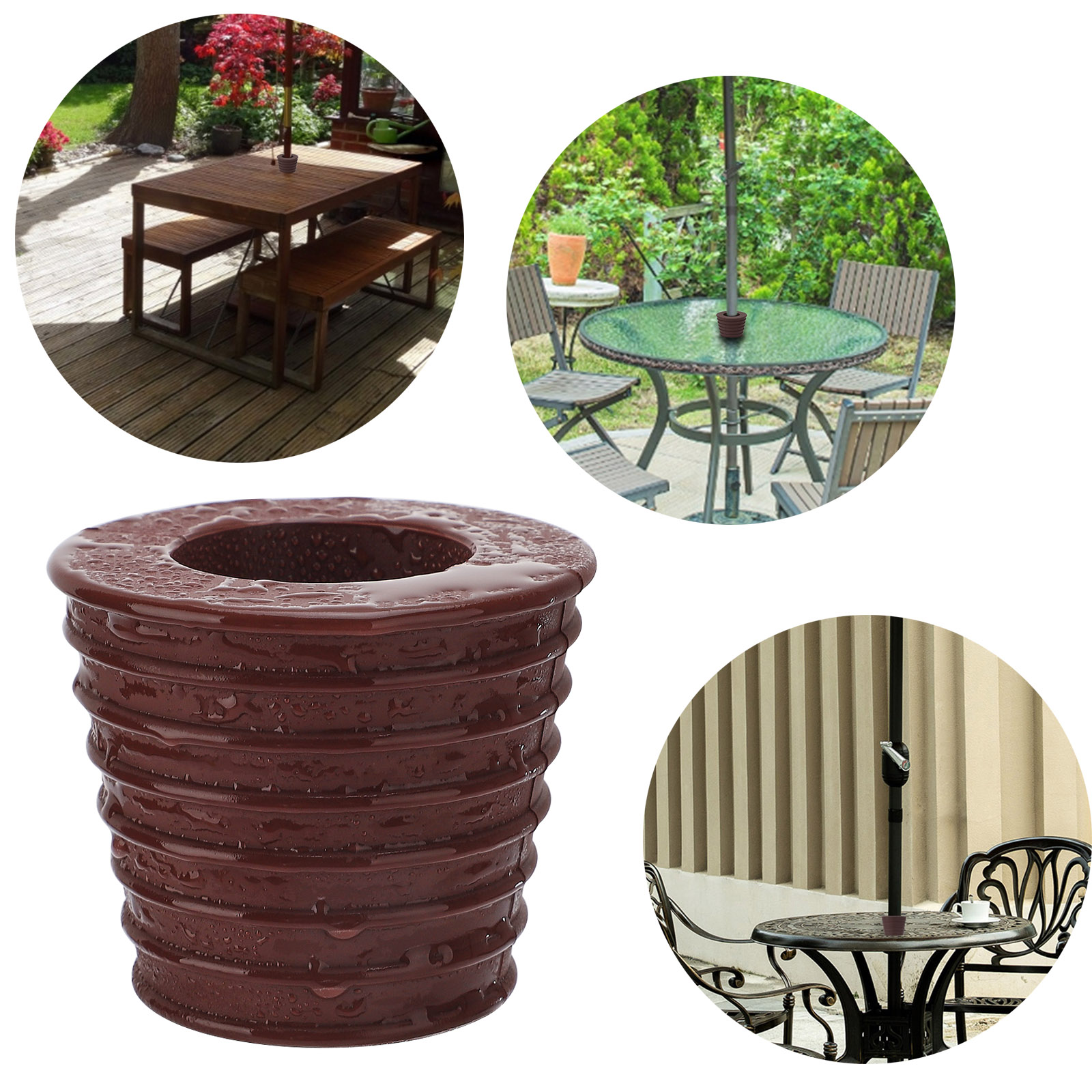 Patio Table Umbrella Tapered Wedge Ring Fits Umbrella Pole for Terrace Table Hole Opening Parasol Base Stand Cone Wedge