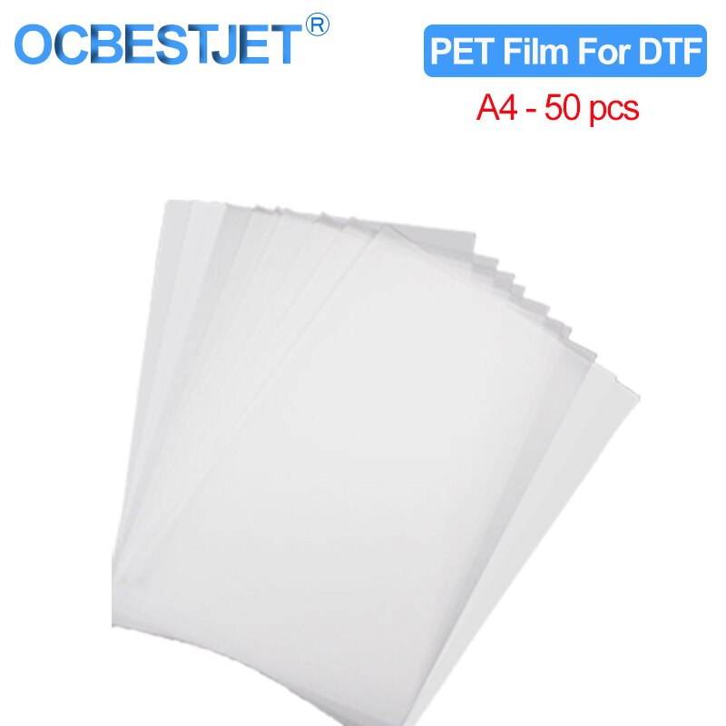 50PC A4 PET Transfer Film For Direct Transfer Film Printing For DTF Ink Printing PET Film Printing And Transfer