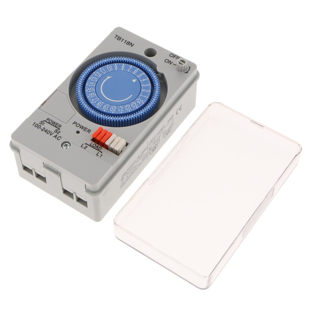 Daily 24-Hour Timer Switch Chronometry Timer Mechanical Analogue Timer with Cover AC 100V-240V