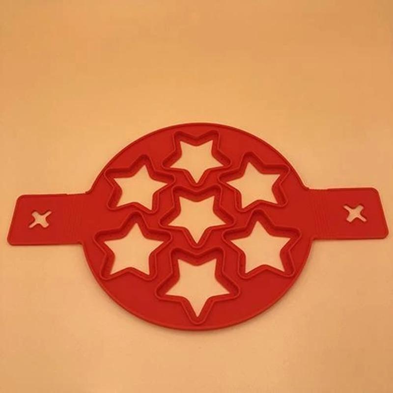 Moldes de tortitas antiadherentes para cocinar, utensilio de silicona reutilizable para hornear, con tapa, 1 Uds.: Star