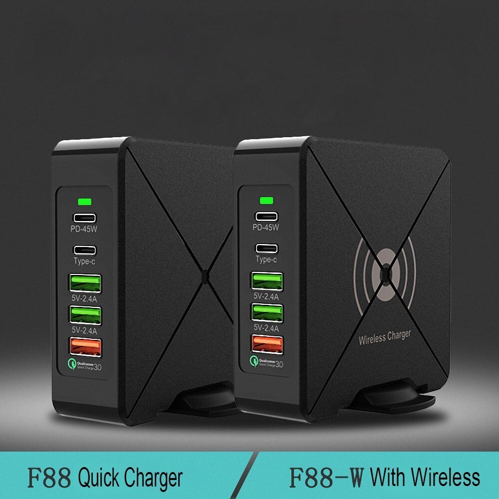 Ilepo 75W Smart Dual Pd Multi Port Usb Charger QC3.0 Qualcomm Protocol Voor Iphone 11 Xs Max X Xr 8 Plus Draadloze Oplaadstation