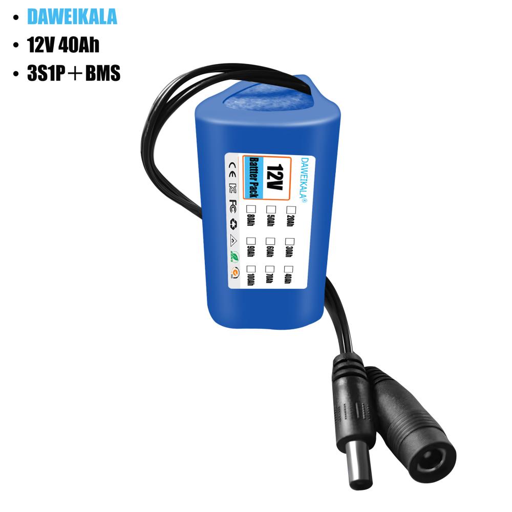 Original Portable Super 12V 12800mah Battery Rechargeable Lithium Ion Battery Pack Capacity DC 12.6v 30Ah CCTV Cam Monitor +: green