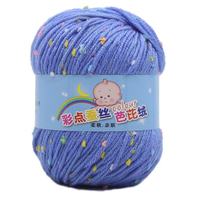 50g Bunte Dot Wolle Häkeln Garn Mehrzweck Baby Wolle Hut Schal Linie Hand Stricken Liefert DIY Pullover Bekleidung zubehör: Blau