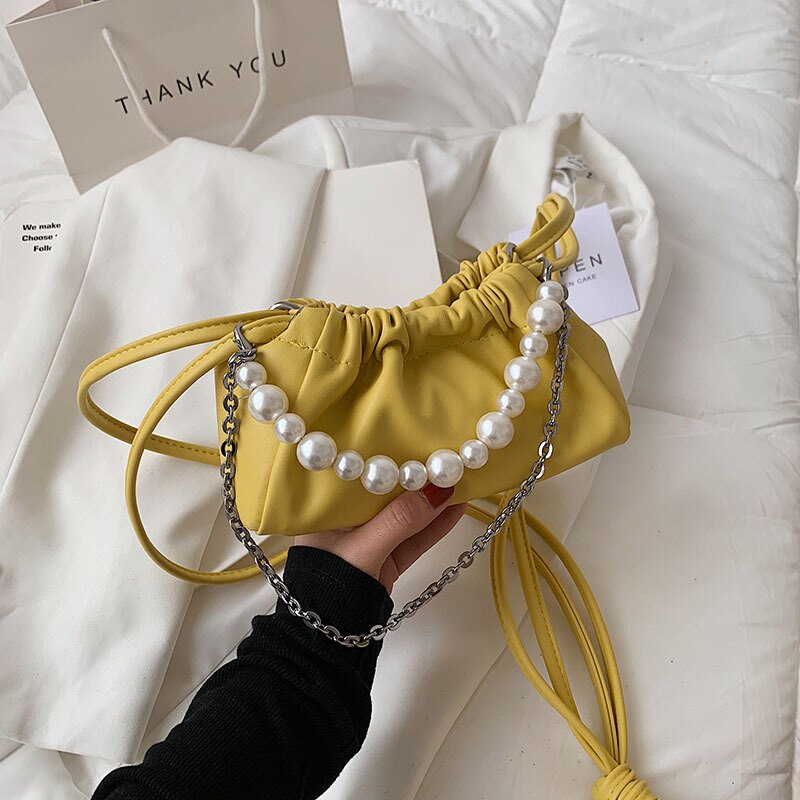 Factoo Perle kleine tasche, damen-umhängetasche, faltbare Wolke Tasche, diagonale Mini-Kupplung